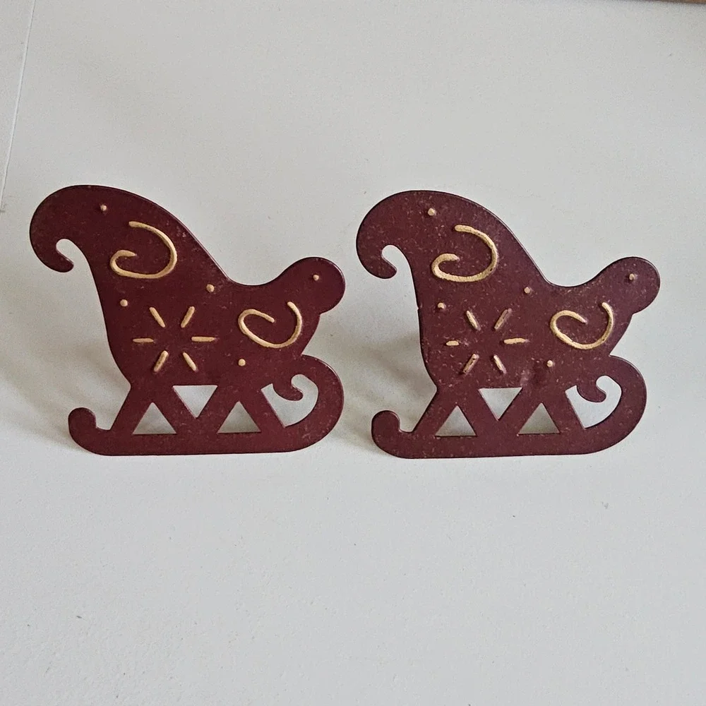 Vintage Christmas Napkin Ring Holders Set 8 Sleigh Bell Holiday‎ Decor Rustic
